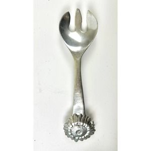 Mariposa Salad Server fork 1992 Summertime Sun flower Silver Metal